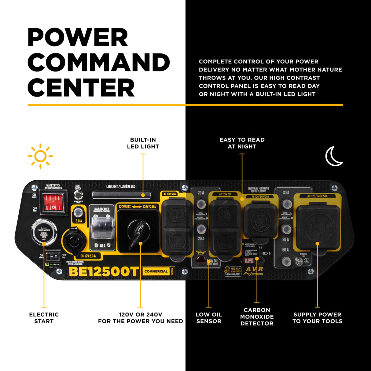 BE Power 12,500 Watt Tri-Fuel Generator - BE12500T