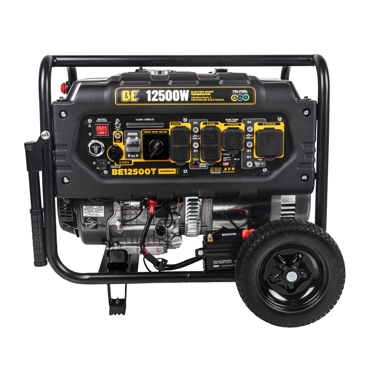 BE Power 12,500 Watt Tri-Fuel Generator - BE12500T