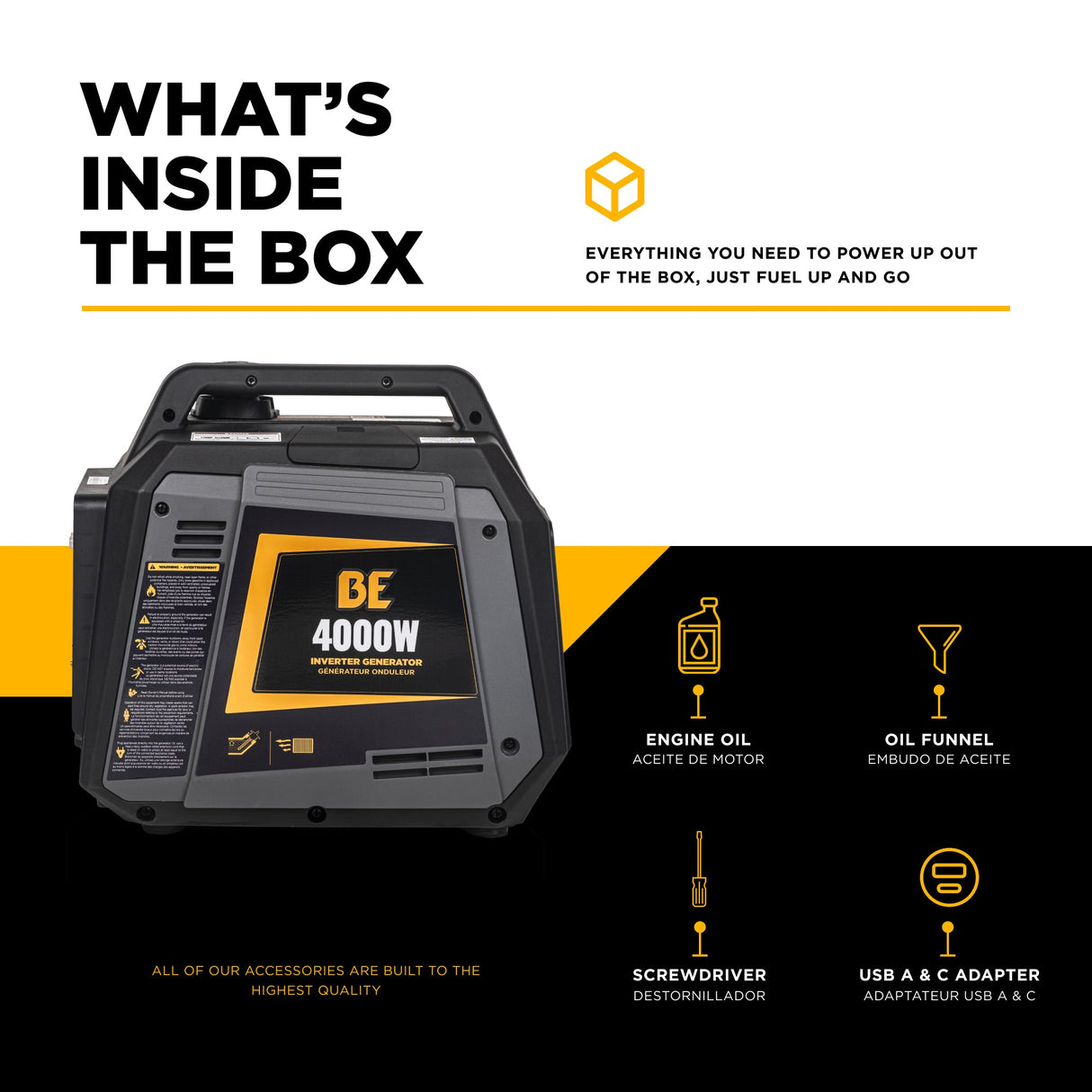 BE Power 4,000 Watt Digital Inverter Generator - BE4000I