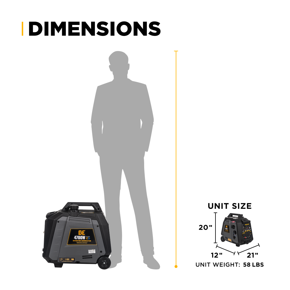 BE Power 4,700 Watt Digital Inverter Generator - BE4700ID