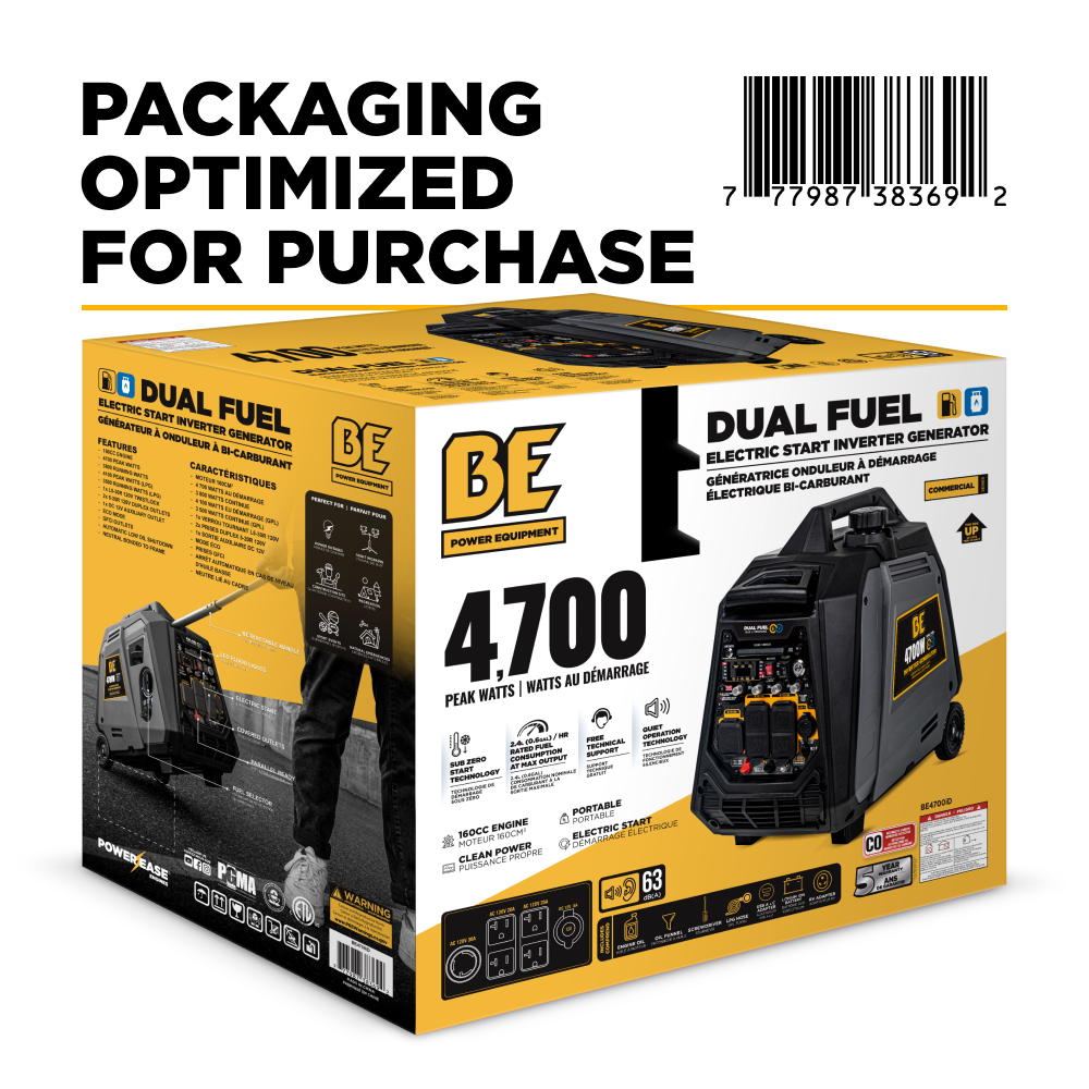 BE Power 4,700 Watt Digital Inverter Generator - BE4700ID