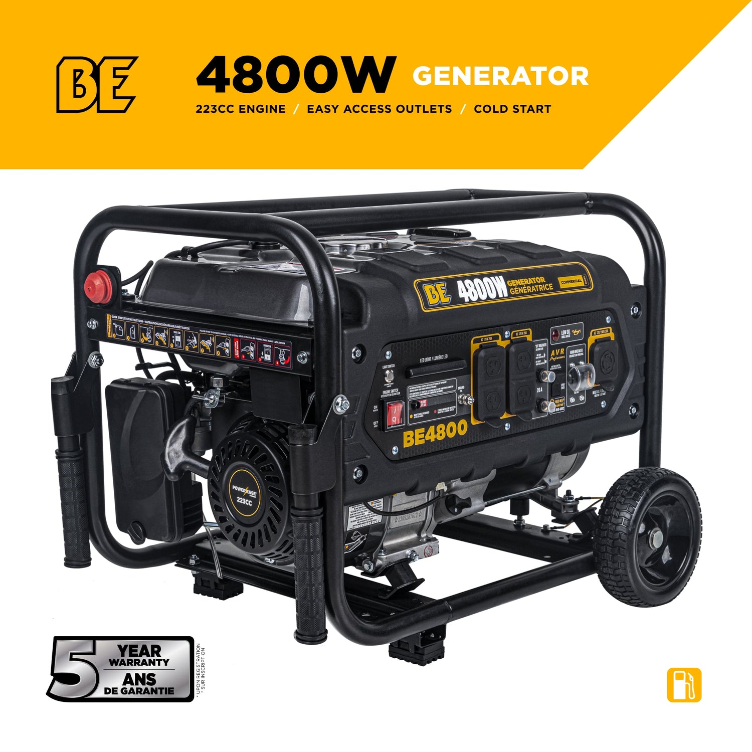 BE Power 4,800 Watt Generator - BE4800