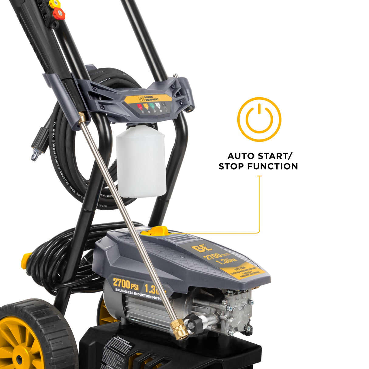 BE Power 2,700 PSI 1.3 GPM Electric Pressure Washer with AR Axial Pump - P2713EN