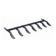 A black Skid-Steer Bolt-On Tooth Bar from Haugen with six teeth designed for buckets with a weld-on cutting edge.