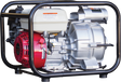 The Brave 3-inch trash pump with a red engine and silver pump, on a black frame with the background removed.