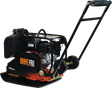 A right-side view of the Brave 18-inch forward plate compactor on a transparent background, featuring the "Brave Pro" and "Honda" branding.