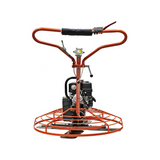 Front view of the Brave 48-Inch Power Trowel, showing the full machine including its handle, throttle controls, and round protective cage.