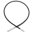 The full Brave Concrete Vibrator Shaft is coiled in a circular shape against a transparent background, displaying its black outer casing and the two metallic ends, one of which connects to the vibrator motor.