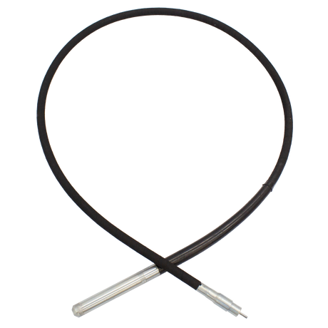 The full Brave Concrete Vibrator Shaft is coiled in a circular shape against a transparent background, displaying its black outer casing and the two metallic ends, one of which connects to the vibrator motor.