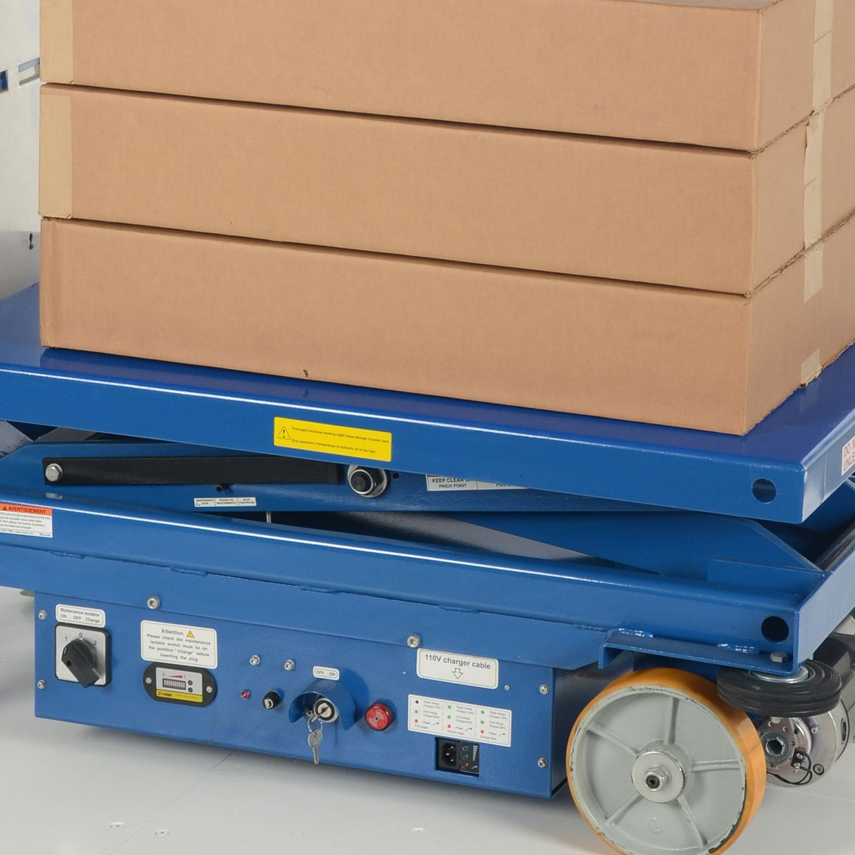 Vestil Powered Drive and Powered Lift Hydraulic Scissor Carts