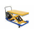 Vestil Steel DC Powered Scissor Cart 48 In. x 32 In. 1000 Lb. Capacity Blue/Yellow -CART-32-10-DC
