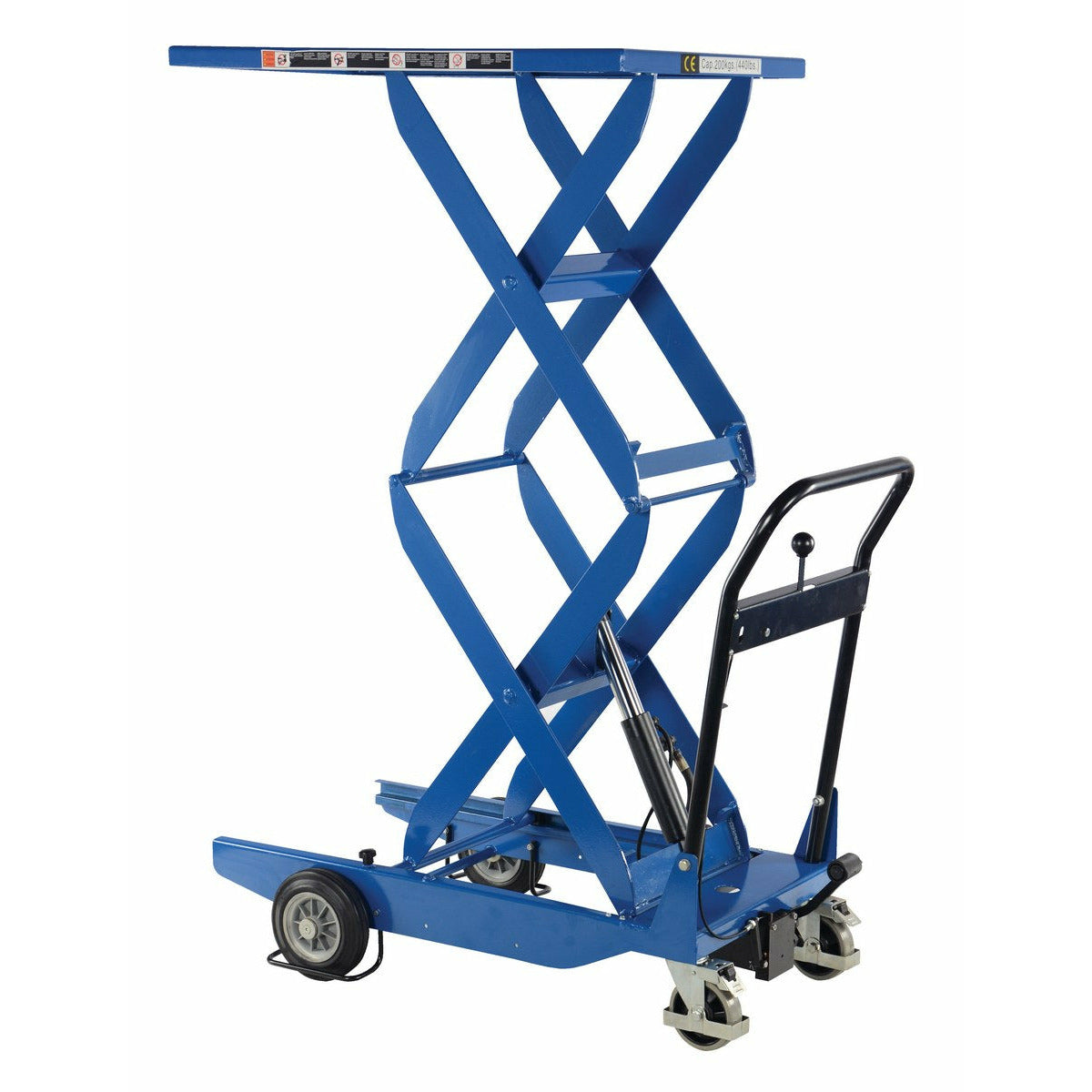 Vestil Steel Double Scissor Cart with Hand Release 23-5/8 In. x 35-7/16 In. 400 Lb. Capacity Blue-CART-400-D-HR