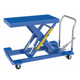 Vestil Steel Heavy Duty Low Profile Scissor Lift Cart 20 In. x 40 In. Projections with Foot Pump 2000 Lb. Capacity Blue-CART-LP-2000-2040-FP