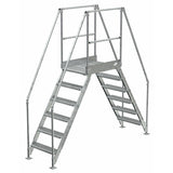 Vestil Galvanized Steel Crossover Ladder 6 Step 23.5 In. x 36 In. 500 Lb. Capacity Silver -COL-6-56-23-HDG