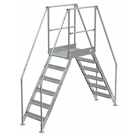 Vestil Galvanized Steel Crossover Ladder 6 Step 23.5 In. x 36 In. 500 Lb. Capacity Silver -COL-6-56-23-HDG