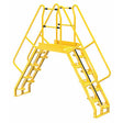 Vestil Steel Alternating Crossover Ladder 16 Step 56 Degrees 113 In. x 103 In. 350 Lb. Capacity Yellow- COLA-5-56-32