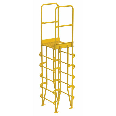 Vestil Steel Vertical Crossover Ladder 6 Step 8 In. Width 500 Lb. Capacity Yellow- COLV-6-70-8