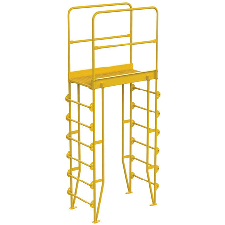 Vestil Steel Vertical Crossover Ladder 7 Step 32 In. Width 500 Lb. Capacity Yellow - COLV-7-82-32