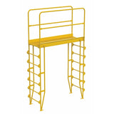 Vestil Steel Vertical Crossover Ladder 7 Step 56 In. Width 500 Lb. Capacity Yellow- COLV-7-82-56