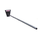 A black carriage-mounted forklift carpet pole with a rounded, stress-relieved pole. The heavy-duty back plate features a "HAUGEN" logo 