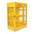 Vestil Steel Horizontal Cylinder Cabinet 32 In. x 45 In. x 68-1/4 In. 12 Cylinder Capacity Yellow- CYL-H-12
