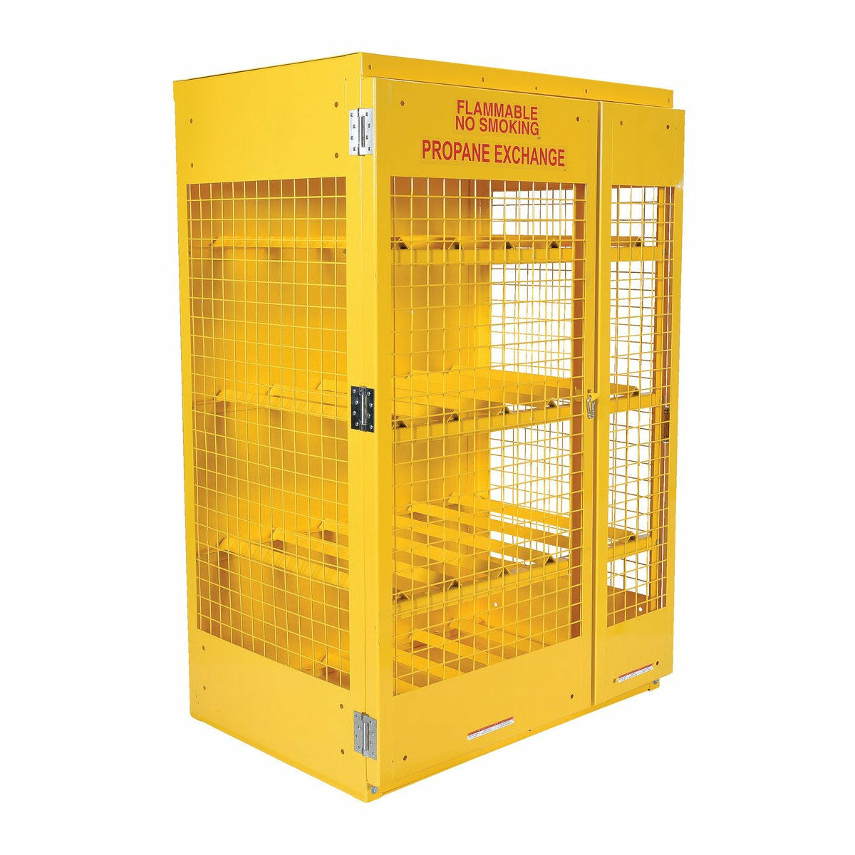 Vestil Steel Horizontal Cylinder Cabinet 32 In. x 45 In. x 68-1/4 In. 12 Cylinder Capacity Yellow- CYL-H-12
