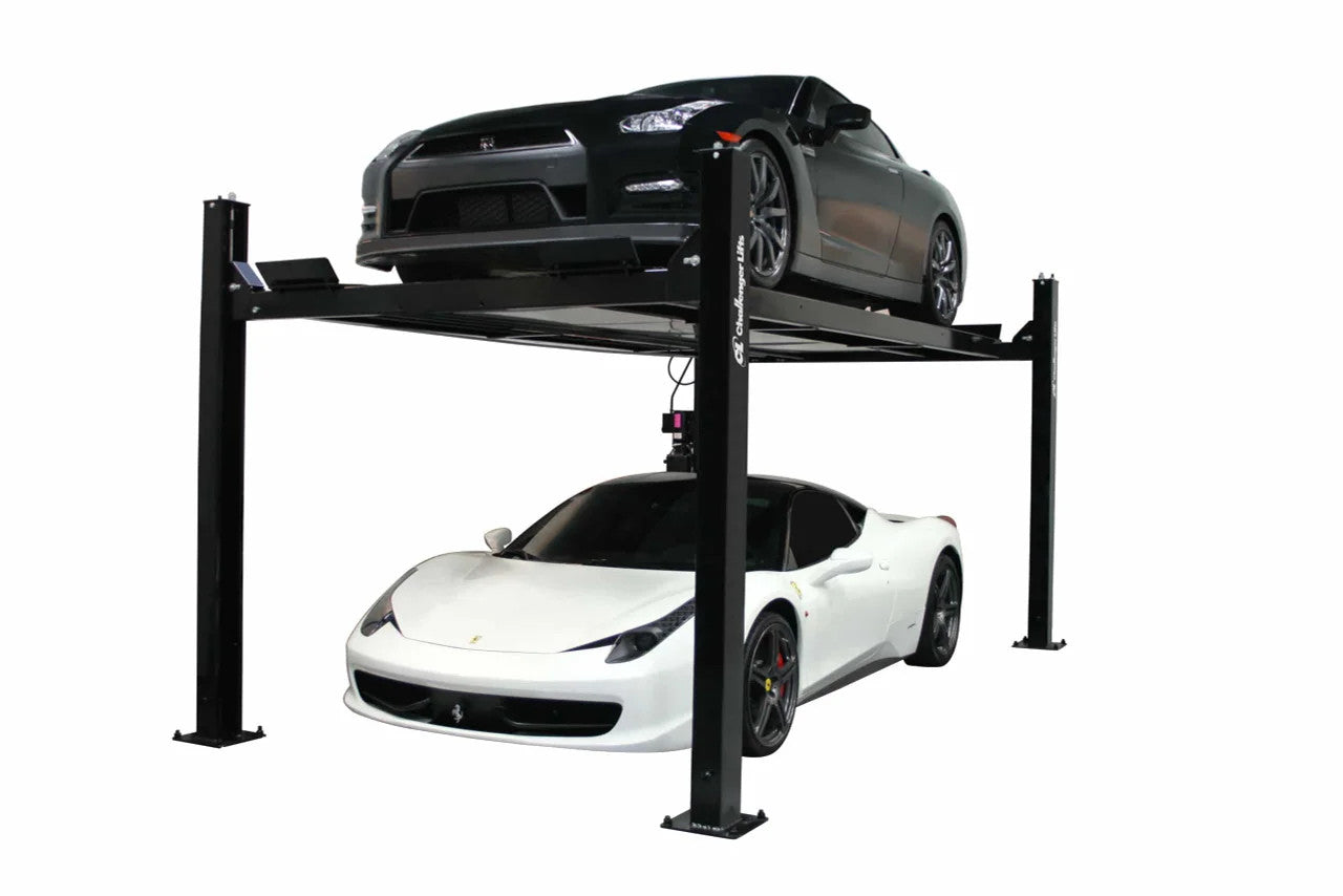 Challenger Lifts CL4P9W Four Post Home Car Lift 9,000 Lbs Wide Capacity