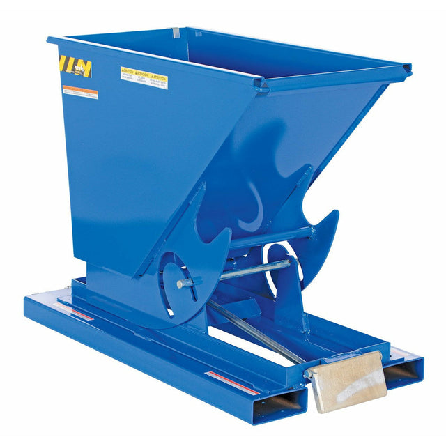 Vestil Steel Medium Duty Self Dumping Hopper 1/4 Cubic Yard 4000 Lb. Capacity Blue- D-25-MD