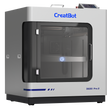 CreatBot D600 Pro 2 professional 3D printer viewed from a slightly angled front perspective, highlighting the sleek white and blue design and the see-through enclosure.