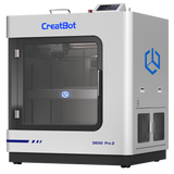 CreatBot D600 Pro 2 leading large-format 3D printer viewed from a side angle, revealing the side panel with ventilation grilles and a door, and the 'D600 Pro 2' model name on the base.
