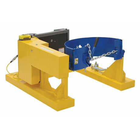 Vestil Steel DC Fork Mounted Drum Carrier/Rotator For Steel Drums 55 Gallon 800 Lb. Capacity Yellow- DCR-205-8-DC