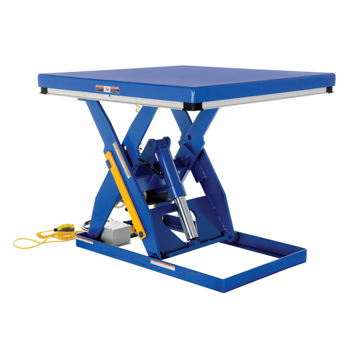 Vestil Steel Electric Hydraulic Lift Table 48 In. x 48 In. 3000 Lb. Capacity Blue- EHLT-4848-3-43