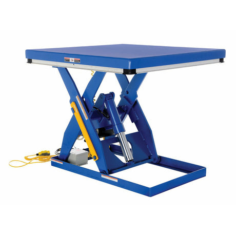 Vestil Steel Electric Hydraulic Lift Table 48 In. x 48 In. 3000 Lb. Capacity Blue- EHLT-4848-3-43