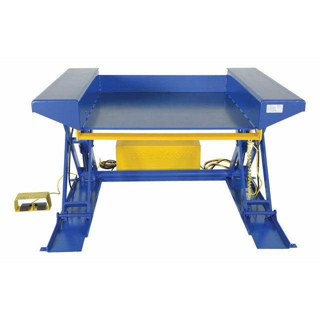 Vestil Steel Ground Lift Scissor Table 44 In. x 70 In. 4000 Lb. Capacity Blue- EHLTG-4470-4-48