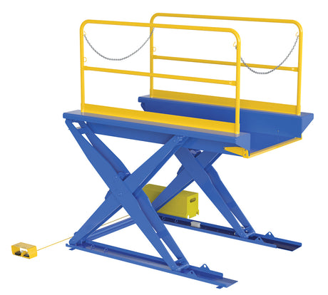 Vestil Ground Lift Scissor Tables with Handrails