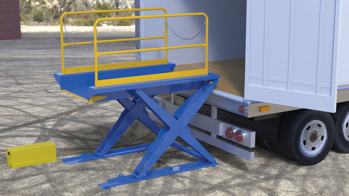 Vestil Ground Lift Scissor Tables with Handrails