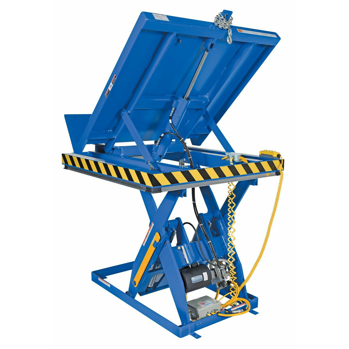 Vestil Steel Lift and End Tilt Scissor Table 48 In. x 48 In. 2000 Lb. Capacity Blue - EHLTT-4848-2-47
