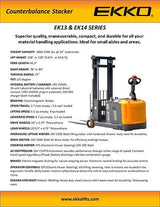 Ekko Counterbalanced Walkie Stacker EK14