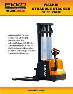 EKKO Full Powered Straddle Stacker EB18E