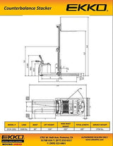 Ekko Lithium Counterbalanced Walkie Stacker SIDE-SHIFTING EK14S-130LI
