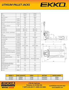 EKKO Lithium Iron Phosphate Electric Walkie Pallet Jack EP15SLI