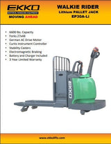 Ekko Lithium Rider Pallet Jack EP30ALI