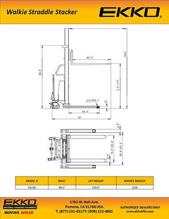 EKKO Semi-Electric Straddle Stacker EA15B