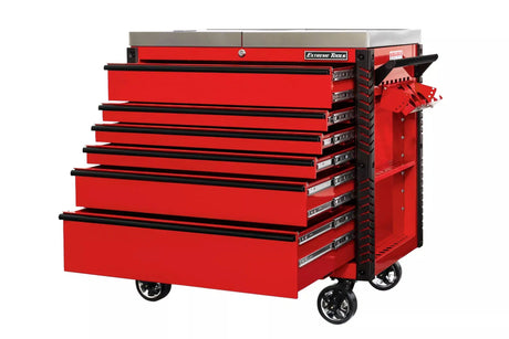 Extreme Tools EX Series 41" 6 Drawer Stainless Steel Sliding Top Tool Cart with Bumpers