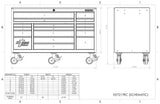 Extreme Tools EXQ Series 72"W x 30"D 17 Drawer Professional Triple Bank Roller Cabinets