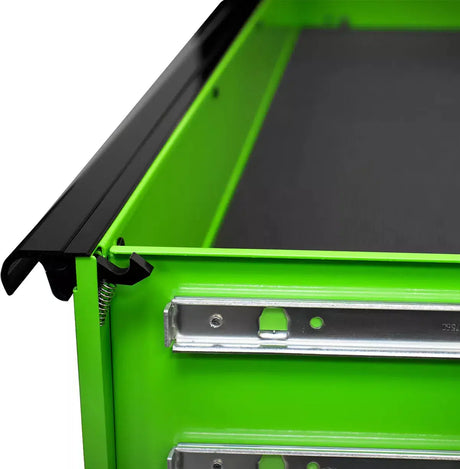 Extreme Tools EXQ Series 72"W x 30"D 17 Drawer Professional Triple Bank Roller Cabinets