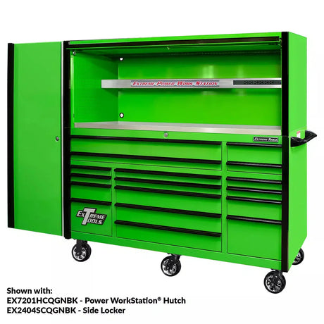 Extreme Tools EXQ Series 72"W x 30"D 17 Drawer Professional Triple Bank Roller Cabinets