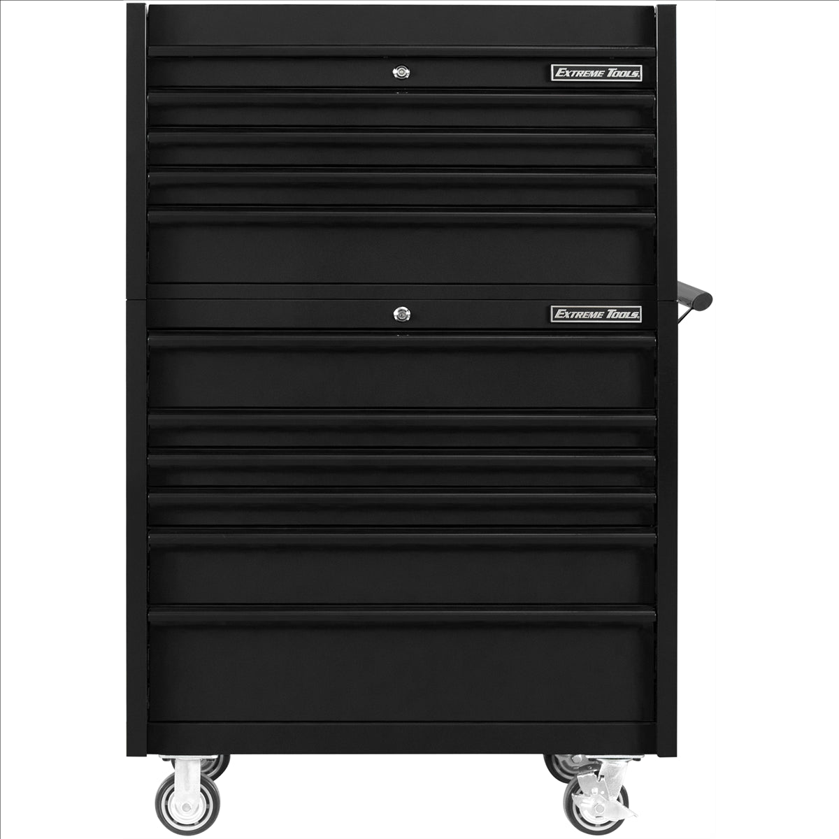 Extreme Tools Dx Series 41"W X 25"D 4 Drawer Top Chest & 6 Drawer  Roller Cabinet Combo - Matte Black, Black Trim EXTDX4110CRMK