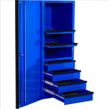 Extreme Tools Ex Series 24" 4 Drawer And 2 Shelf Professional Side Cabinet Black W Blue Handle EXTEX2404SCQBKBL