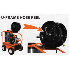 Easy Kleen 5000 PSI U-Frame Mount Hose Reel Kit & Joiner Hose 150' x 3/8" KIT-HR150HP-3-BLK